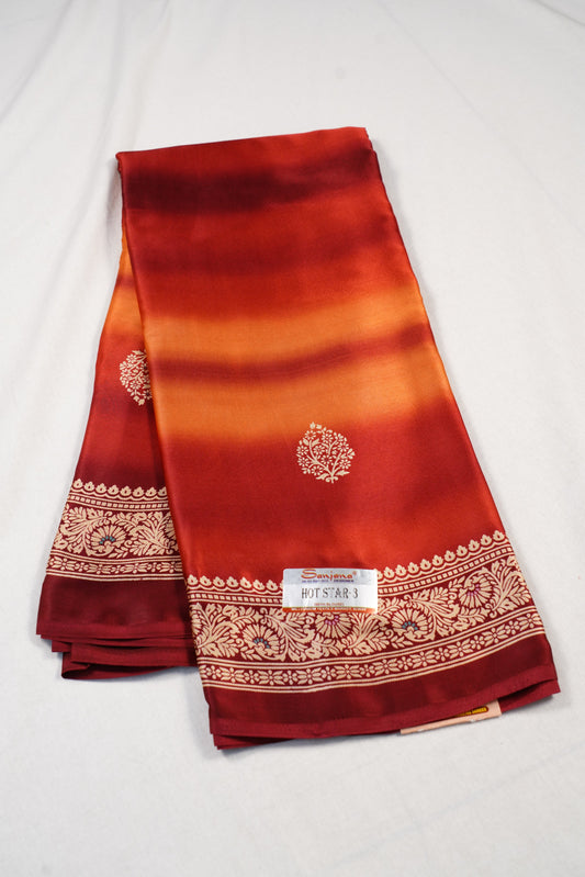 Satin Print Fancy Saree